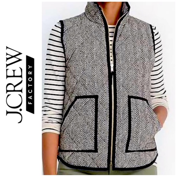 J. Crew Factory Jackets & Blazers - JCrew Factory Herringbone Excursion Quilted Vest Size Small